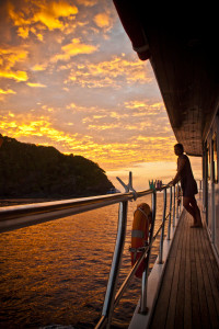 watching a beautiful sunset on a live-a-board in the similan Islands