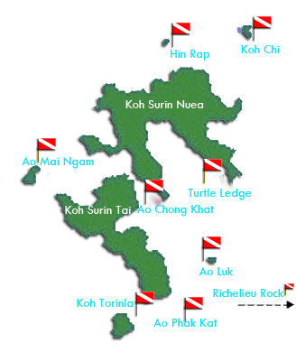 Dive sites of the Surin Islands