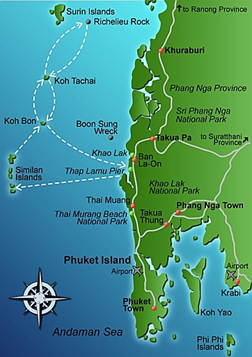 Maps of the Similan & Surin Islands