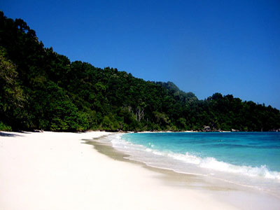 View of the Similan Islands from the beach
