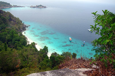 Looking down from the view point on Similan 4