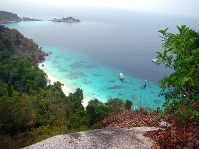 Looking down from the view point on Similan 4