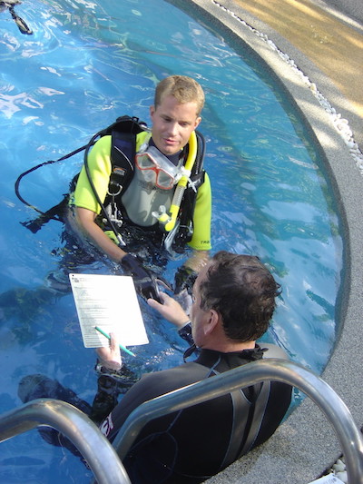 scuba review in a pool
