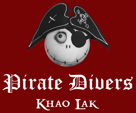 Pirate Divers logo on red